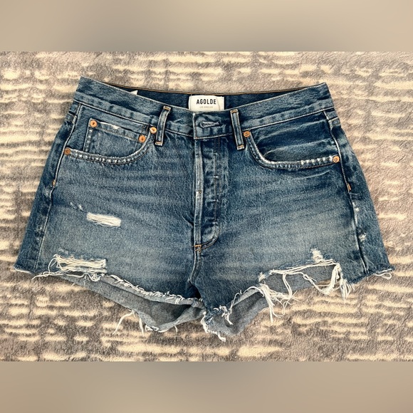 Agolde Blue Jean Shorts - Picture 11 of 12